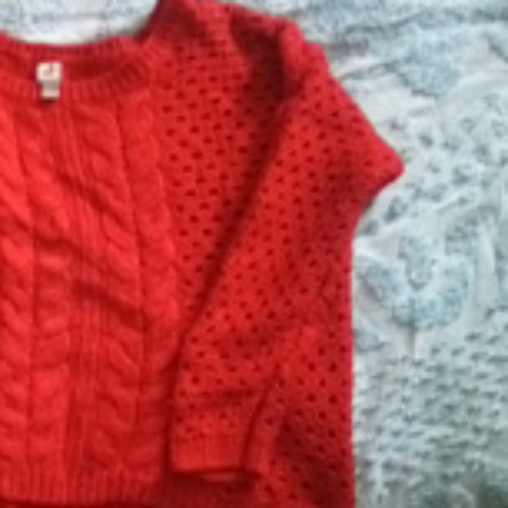 Red large hole Sweater